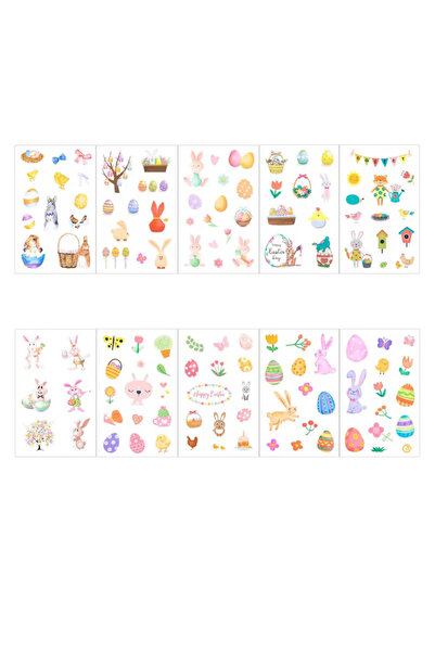 Naler Set of 20 Naler Easter sticker sheets, 9.5 x 15 cm, PVC, multicolor
