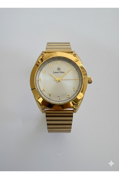 Louis Nice Gold watch with Arabic numerals – a classic luxury design with a g...