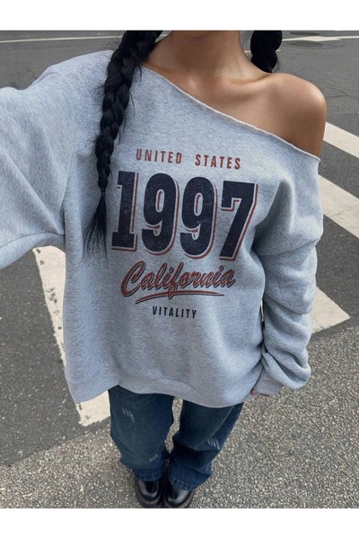 OVER HEAD Hanorac supradimensionat cu imprimeu California 1997 pentru femei