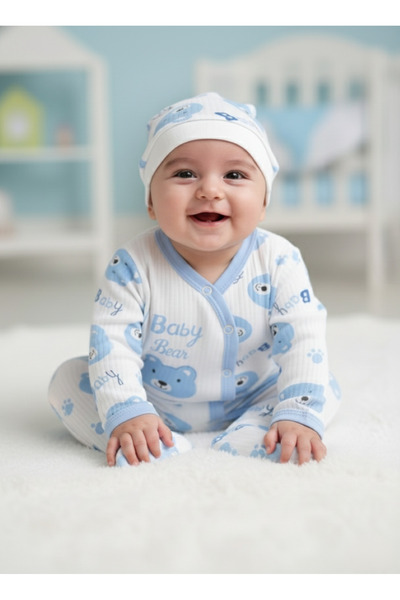 BUUFUU Koala Printed Bereli Baby Long Sleeve 3-Piece Bodysuit Bottom Top Set