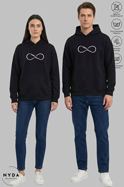 Nyda Collections Dear Couple Combination Forever Printed Hoodie Hooded Fleece...