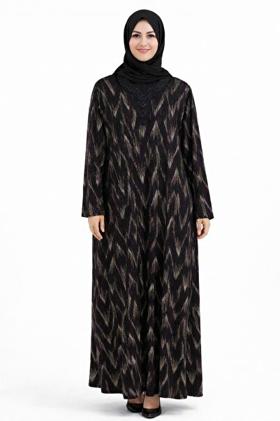 HESNA 8507 DESENLİ ELBİSE ELBİSE MEVSİMLİK ANNE GÜZEL KALİTE