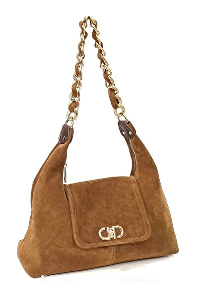 Fuschia Paris Taba Süet Kadın Çantası