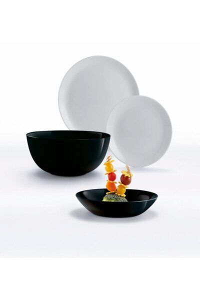 Luminarc DIWALI BLACK–GRAY dinnerware set, 19 pieces