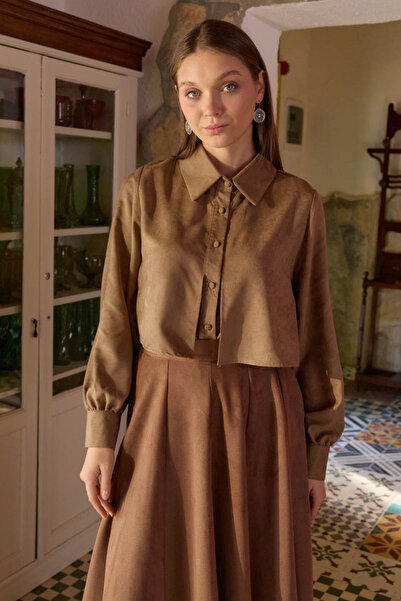 ZÜLAYS Rüzgarlıklı Süet Gömlek Camel