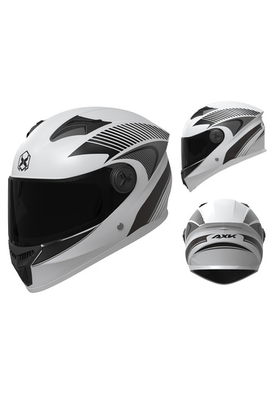 FIXATO Phantom Motorcycle/Scooter Helmet, UV Protection, Double Visor, White,...