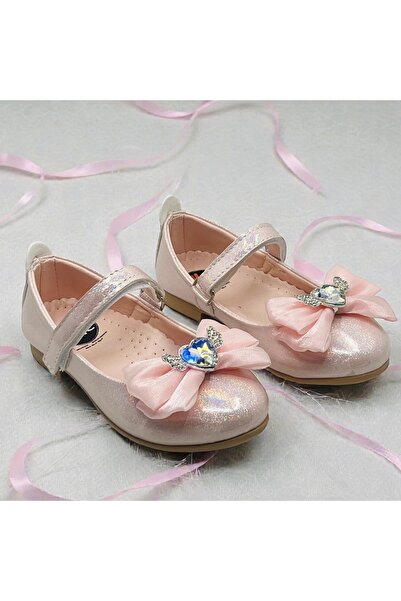 Guppy Kids Balerini cu talpă ortopedică cu fundă fluture strălucitoare pentru...