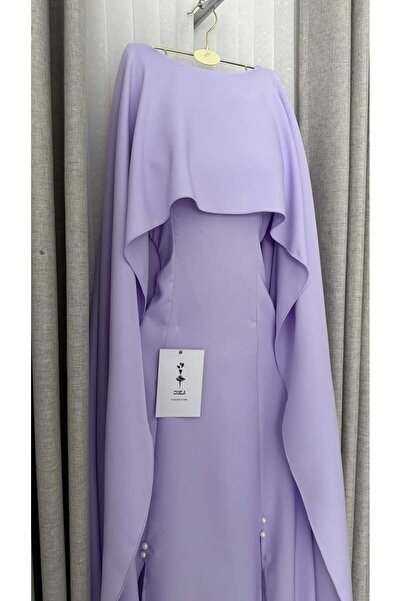 Onila Luxurious, soft, elegant sky-blue long-sleeved dress