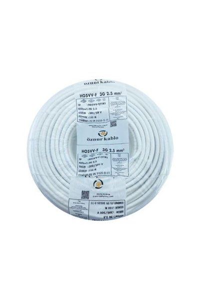 öznur kablo ÖZNUR 45MT 3X2,5MM TTR BAKIR ELEKTRİK KABLOSU BEYAZ