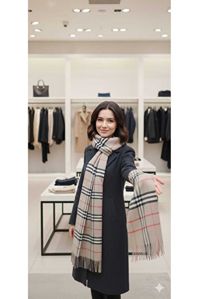 Mrs.idea Kışlık Çok Renkli Ekose Atkı Kare Desenli Omuz Şalı