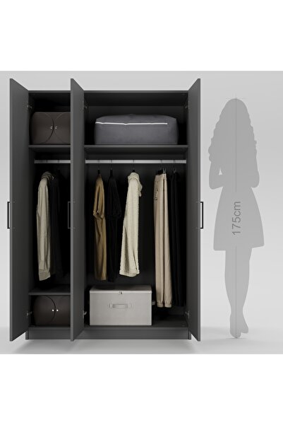 My_Living 3 kapaklı elbise dolabı 180x120x55cm 02102501