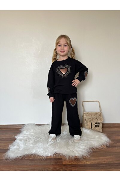 CARLA MARA Комплект спортен екип за момичета с детайли на сърцето отгоре и от...