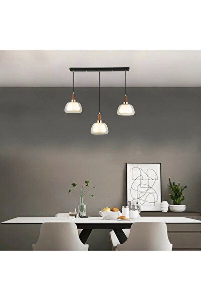 stratecht Lucea Ermo 3’lü Antik Sıralı Sarkıt Avize | Modern Cam Başlık