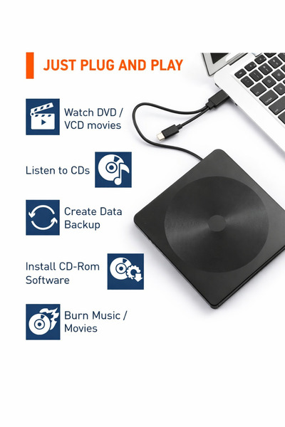 external A portable and slim-designed external DVD-RW player,