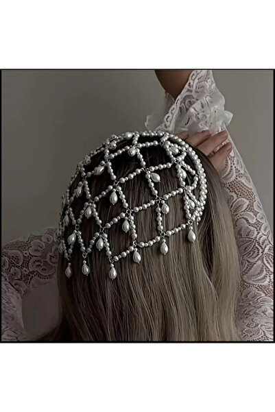 Didosh Party House Accesoriu pentru păr de mireasă cu perle, coroană de mirea...