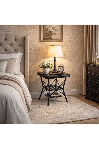 SADANHOME Side table, modern coffee table for living room and bedroom 65x60x60cm