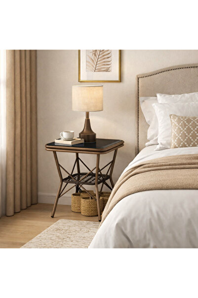 SADANHOME Side table, modern coffee table for living room and bedroom 65x60x60cm