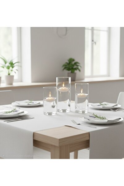 AY HOME 3'lü Premium Beyaz Suda Yüzen Mum (SADECE MUMLAR)