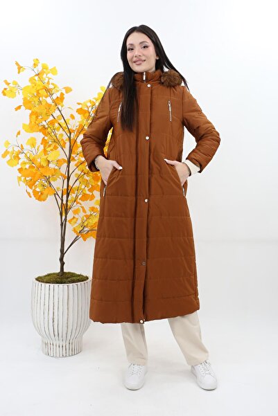 Doque Kürk Detaylı Kaban - Taba