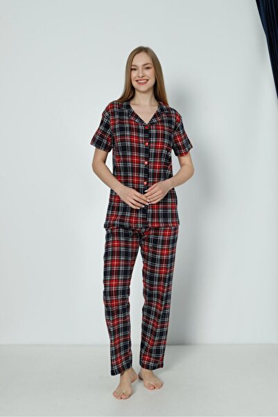 Hukateks Heart Short Sleeve 100% Cotton Women's Pajama Set
