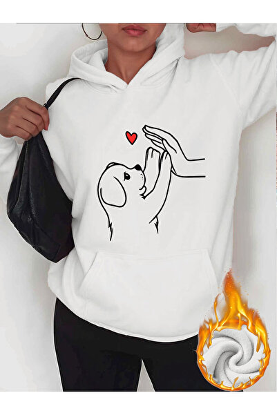 PENTHİLUS سترة رياضية لطيفة على شكل كلب مطبوع ، بغطاء رأس وجيوب على شكل كنغر ...