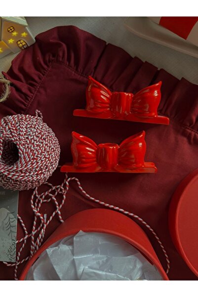 Lumora moments Pinterest fiyonk kırmızı şamdan ( 2 adet )