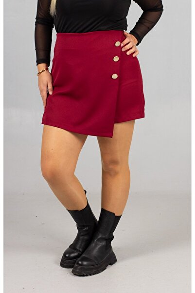 Truva XXL Plus Size Women's Clothing Burgundy Shorts Skirt Young Style Relaxe...