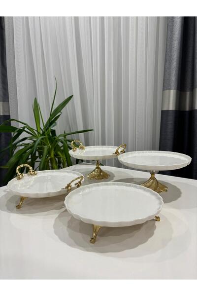 PARILTI HOME COLLECTİON طقم أدوات مائدة فاخر من البورسلين مع أرجل معدنية، مجم...