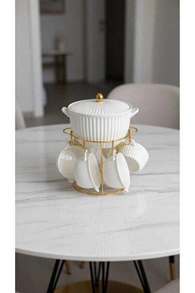 Generic Soup pot set with serving bowls, unique and elegant design, 8 pieces