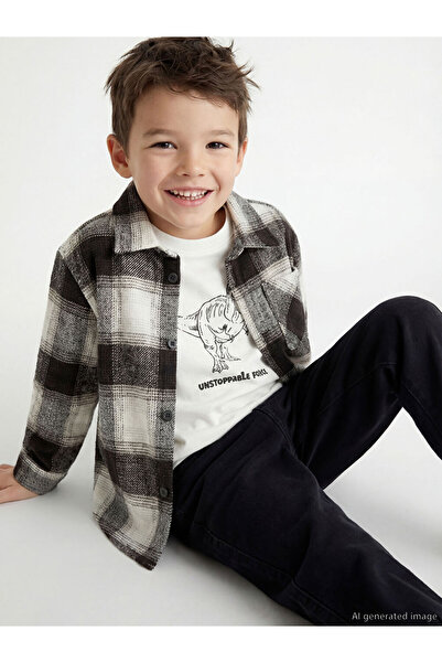 LC Waikiki Lcw Kids Gray Plaid Boys' Suit