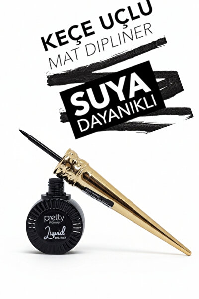 wonderway Liquid Eyeliner, Black Eyeliner (MAT SİYAH), Suya Dayanıklı Siyah E...