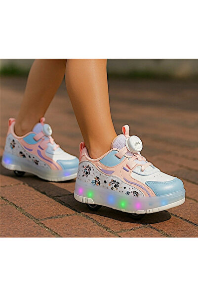 İndirimkusu ZEYBABYKİDS ÇOCUK IŞIKLI 4 TEKERLEKLİ PATEN SPOR AYAKKABI