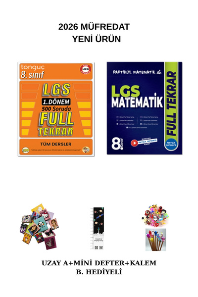 Tonguç Yayınları Tonguç LGS 1. DÖNEM Full Tekrar VE Full Matematik Sb 2 Li Ki...