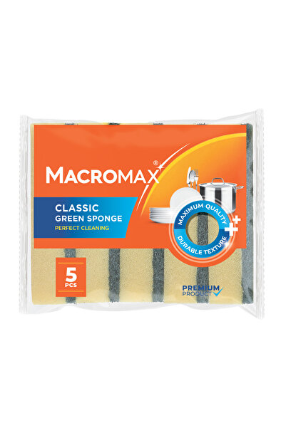 MACROMAX Classic Green Sponge – 5 Pieces Set