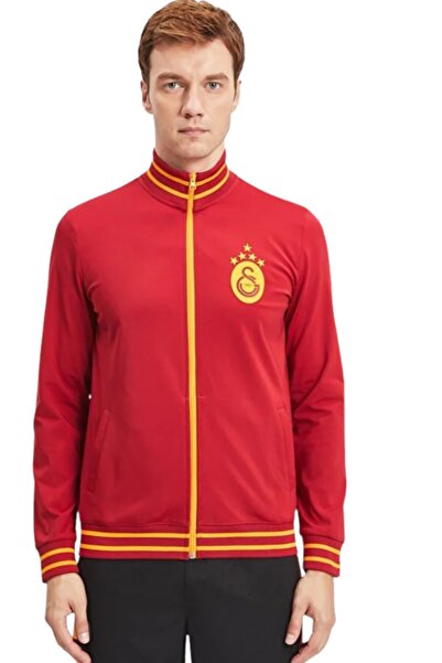 Galatasaray Original Licensed Mock Neck 5 Star Zippered Men's Sweat