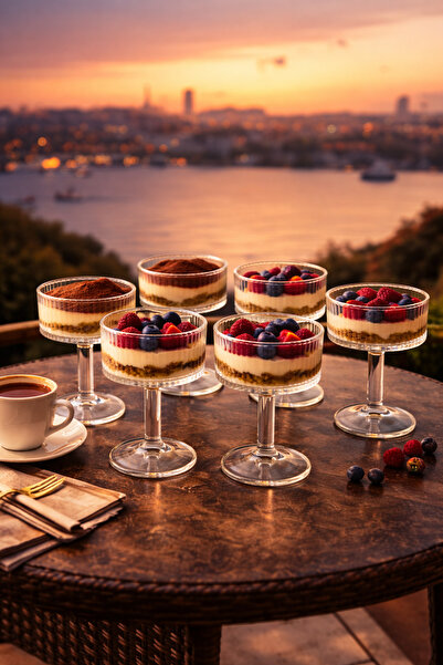 COCEM Footed Glass Dessert Bowl Set of 6