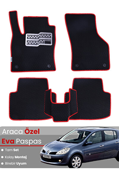 stiloto RENAULT CLİO 3 (2005-2011) Uyumlu EVA Paspas Tam Set–Araca Özel,Oto P...