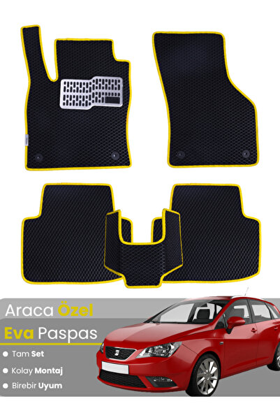 stiloto مجموعة كاملة من دواسات EVA متوافقة مع سيارة سيات إيبيزا (2008-2017) -...