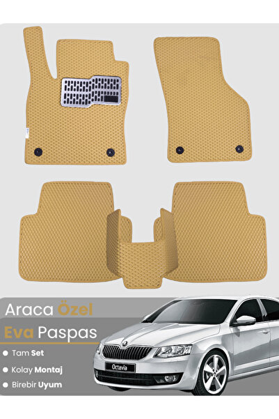 Guerrino SKODA OCTAVİA A5 (2004-2012) Uyumlu EVA Paspas Tam Set–Oto Paspas,Ar...