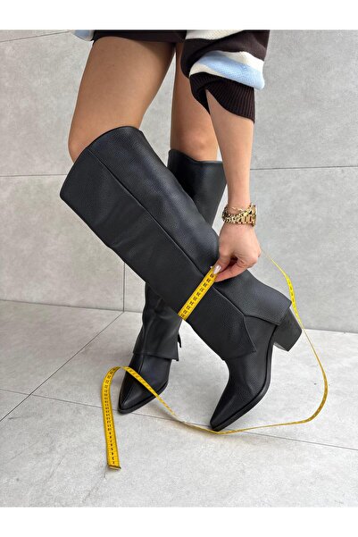 Elvinin Tarzı Tosa Black Fuzzy Long Dallas Cut XL Women's Boots