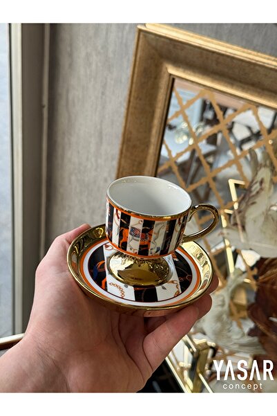 YASAR CONCEPT Equestro Porcelain Coffee Cup Set 2 Pieces