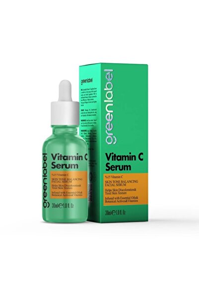 Greenlabel Ser Vitamina C 15% 30 ml – Iluminare Ten, Anti-Pete, Anti-Imbatranire, Cu Acid Hialuronic