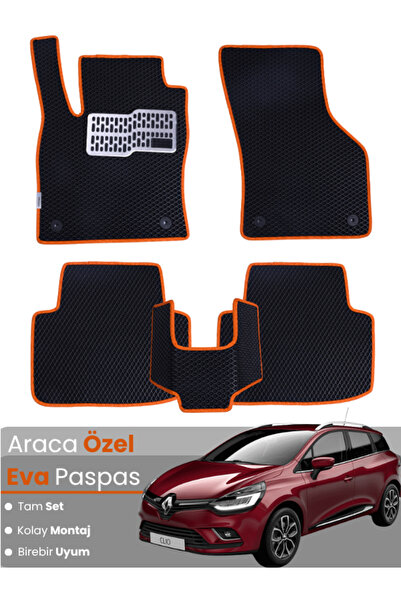CYBERLİNE RENAULT CLİO 4 STATİON WAGON (2012-2019) Uyumlu EVA Paspas Tam Set–...