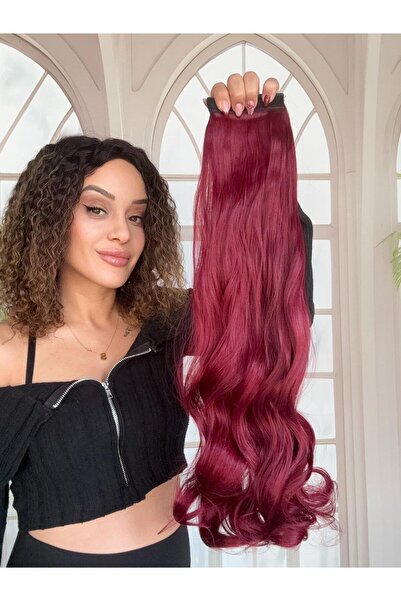 Suzan Peruk Kızıl At kuyruğu Uzun Dalgalı Cırtcıtlı bağcıklı en kullanışlı Mo...