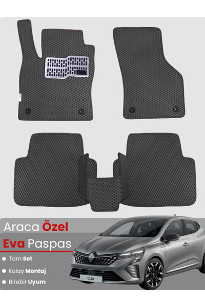 CYBERLİNE RENAULT CLİO 5 (2020-2025) Uyumlu EVA Paspas Tam Set–Oto Paspas,Ara...