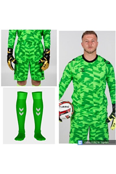 hummel KİŞİYE ÖZEL BASKILI KALECİ FORMASI+KALECİ ŞORTU+KALECİ ÇORABI ÜÇLÜ TAKIM