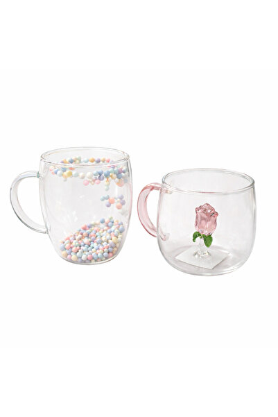 Malooki Set of 2 double glass mugs