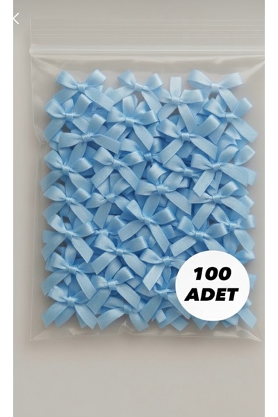 SERENA BD Bebek Mavisi kurdele fiyonk 100lü saten fiyonklar pasta doğuk günü ...
