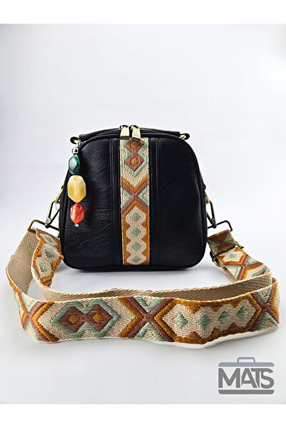 DSN Yumuşak Suni Deri Mineral Taş Aksesuarlı El&Omuz&Sırt Çantası