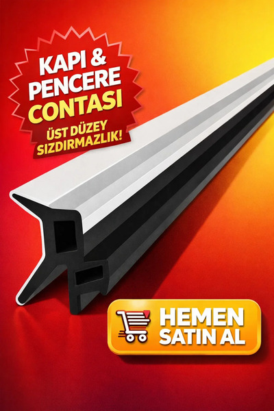 Korfit Kapı Pencere Fitili Gri 10 Metre | PVC Pimapen Contası | Isı ve Ses Ya...